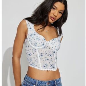 Garage Milan Mesh Floral Bustier XS